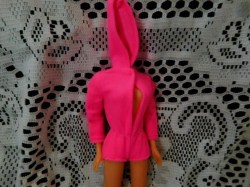 1971 BARBIE DOLL 1971 HOT PINK PLUSH N WARM HOODED PLAYSUIT
